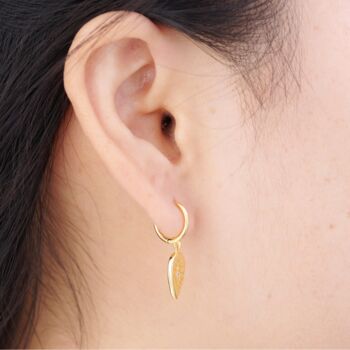 Teardrop Gold Hoop Earrings, Gold, 2 of 7