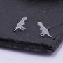 Sterling Silver T Rex Tyrannosaurus Dinosaur Stud Earrings, thumbnail 5 of 12