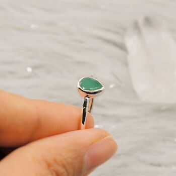 Green Emerald Sterling Silver Ring, 4 of 4