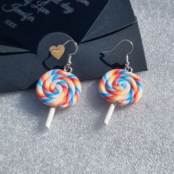 Fun Candy Sweet Lollipop Earrings Gift, 2 of 3