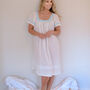 White Cotton Women's Nightdress, thumbnail 2 of 5