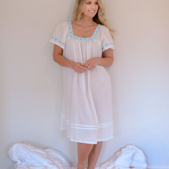 White Cotton Women's Nightdress, 2 of 5