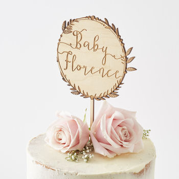 Personalised Engraved Wreath Cake Topper, 6 of 8