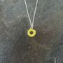 Sunflower Yellow Mini Pendant Necklace, thumbnail 2 of 4