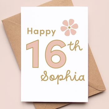 Personalised Daisy Birthday Card 16th, 18th, 21st, 30th, Daughter, Sister, Friend, Niece, Granddaughter, Flower, 2 of 5