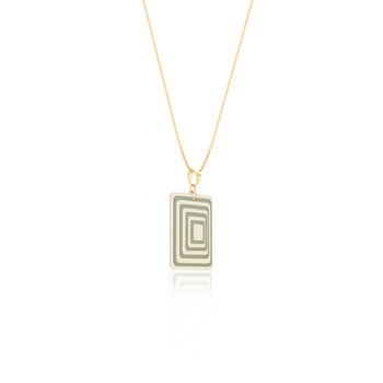 Matching Earrings And Necklace | Cream And Green | Rectangle Set, 8 of 10