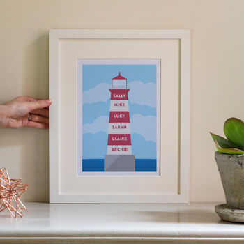 Personalised Lighthouse Family Print, 3 of 5