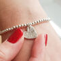 Silver Bead Bracelet With Fingerprint Stamp Charm, thumbnail 1 of 9