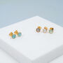 Savanne Gemstone And Gold Plated Stud Earrings, thumbnail 1 of 10