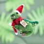 Personalised Felt T Rex Dinosaur Christmas Decoration, thumbnail 4 of 5