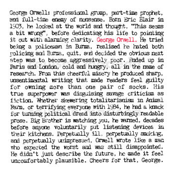 George Orwell Greeting Card For Book Lovers, 2 of 6