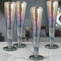 G Decor Set Of Four Grey Hammered Champagne Glasses, thumbnail 1 of 3