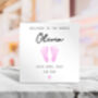 Personalised New Baby Girl Footprints Card, thumbnail 2 of 2