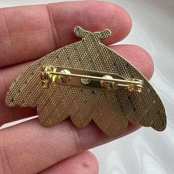 Yellow Moth Brooch With Gift Pouch, 3 of 6