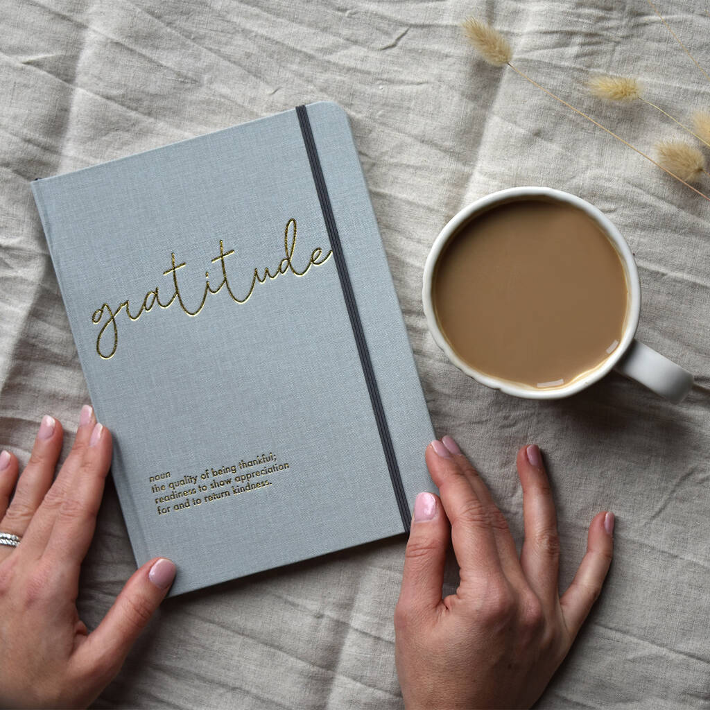 Gratitude Journal With Gold Detail And Textured Cover, 1 of 8