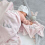 Personalised Pink Bunny Comforter And Pink Blanket Set, thumbnail 2 of 8