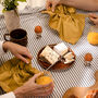 Eloisa Mustard Cotton Napkins With Pleating Channels Set Of Four, thumbnail 3 of 6