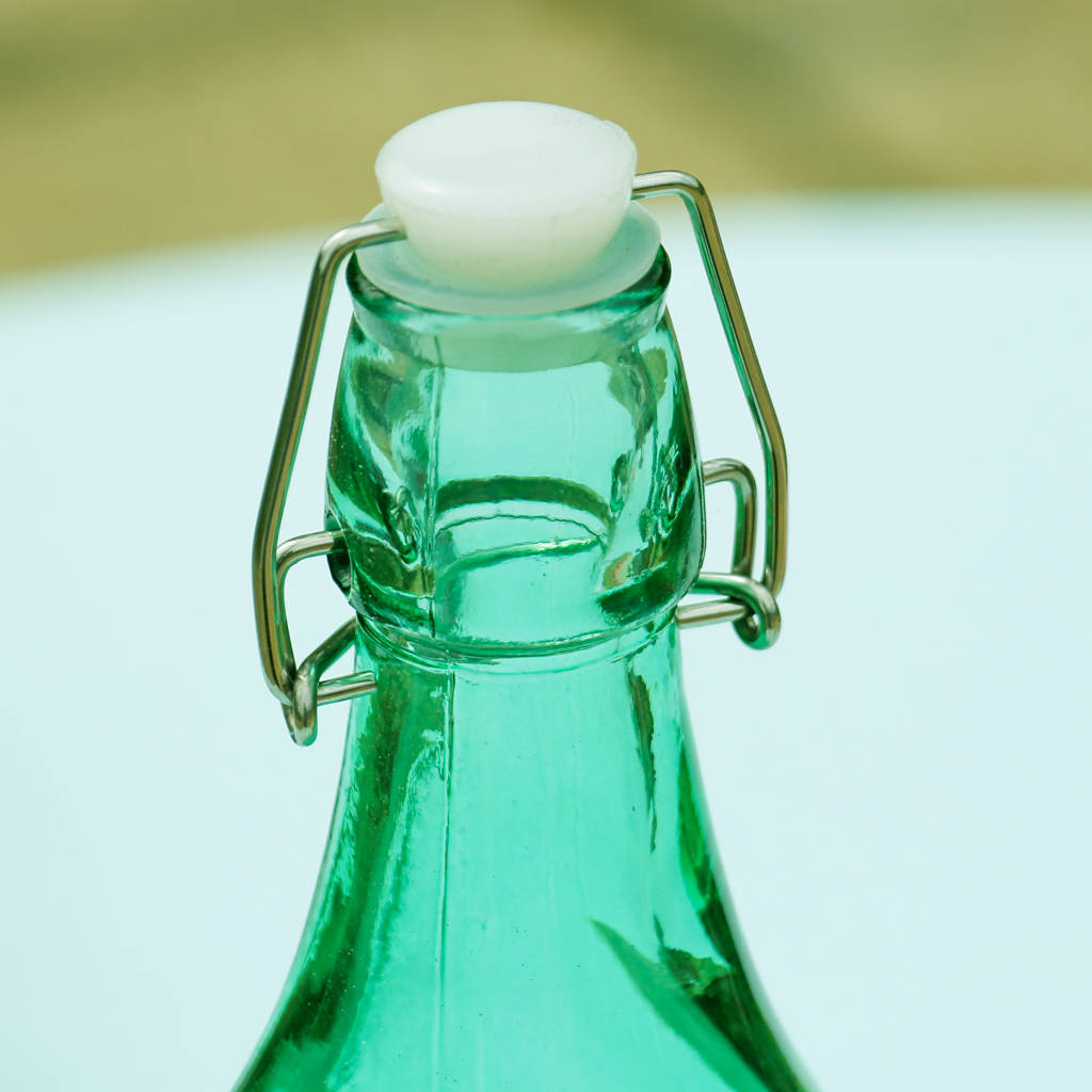 Vintage green liquor bottle