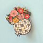 Floral Disco Ball Enamel Pin Badge, thumbnail 1 of 4