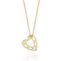 Gold Plated Sterling Silver Small Heart Diamond Pendant, thumbnail 2 of 6