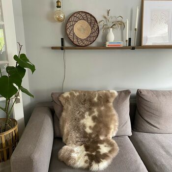 Sheepskin Rug Bench Cover Mixed Colour, 2 of 11