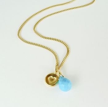 Heart Gold Plated Necklace With Gemstone, 10 of 12