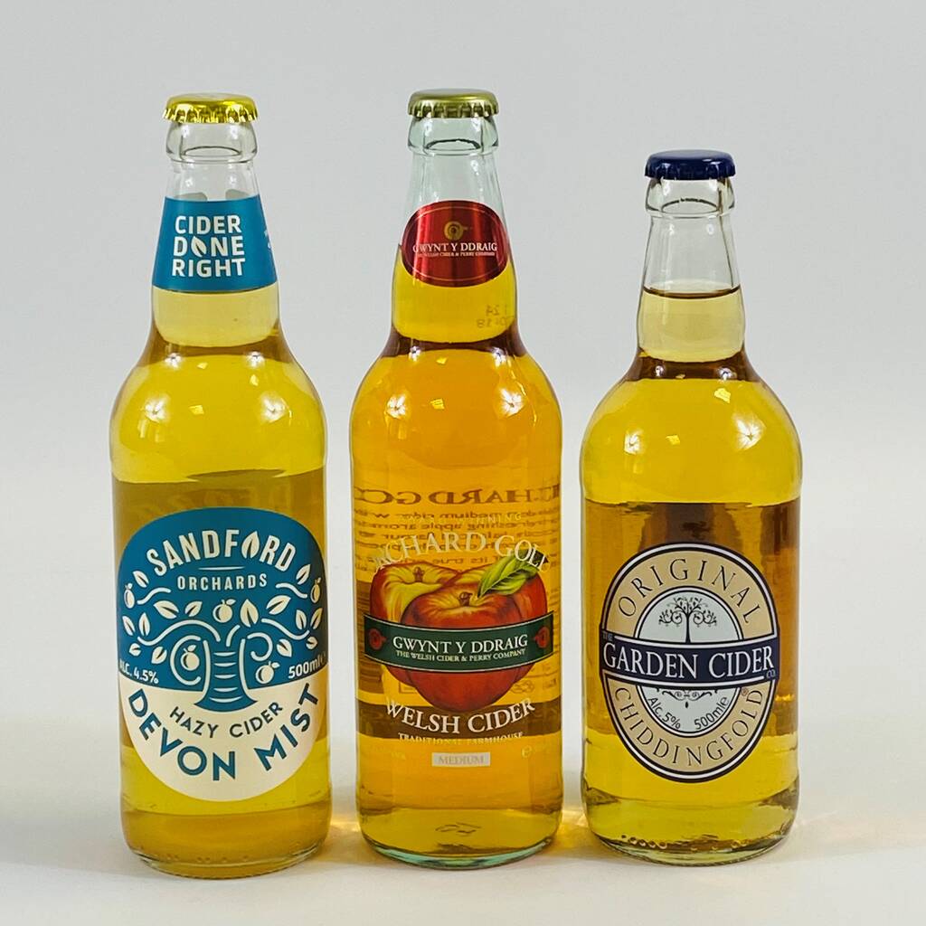 Six Bottles Of Mixed Cider With Three Snacks By Great British Booze Company