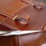 Handcrafted Tan Leather Laptop Bag Gift For Him, thumbnail 6 of 10