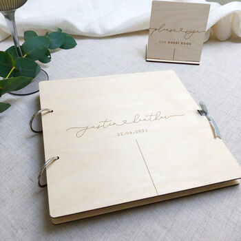 Personalised Engraved Wedding Guest Book, 2 of 8