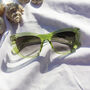 Green Chunky Semi Cat Eye Sunglasses, thumbnail 1 of 2