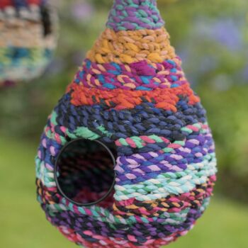 Handmade Bird Box Made From Recycled Sari Fabric, 4 of 4