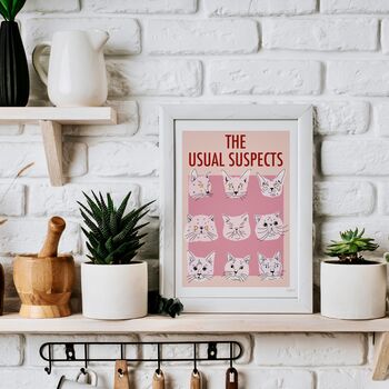 Usual Suspects, Cat Art Print, 5 of 9