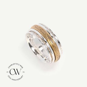 Karma Bloom Mixed Metal Spinning Ring, 2 of 10
