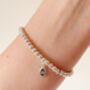 Sterling Silver Evil Eye Charm Beaded Bracelet, thumbnail 5 of 6
