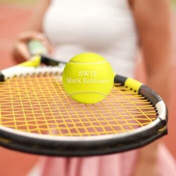 Personalised Tennis Ball With Sw19 Wimbledon Post Code, 3 of 11