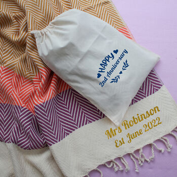 Personalised Soft Cotton Throw, Anniversary Gift, 2 of 11