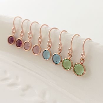 Rose Gold Plated Circle Birthstone Necklace, 6 of 6