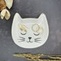 Personalised Cat Trinket Dish White And Gold, thumbnail 1 of 6