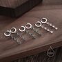 Sterling Silver Sapphire Blue Cz Dangle Chain Huggie Hoop Earrings, thumbnail 7 of 12