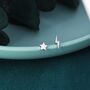 Sterling Silver Mismatched Star And Lightning Bolt Stud Earrings, thumbnail 5 of 12