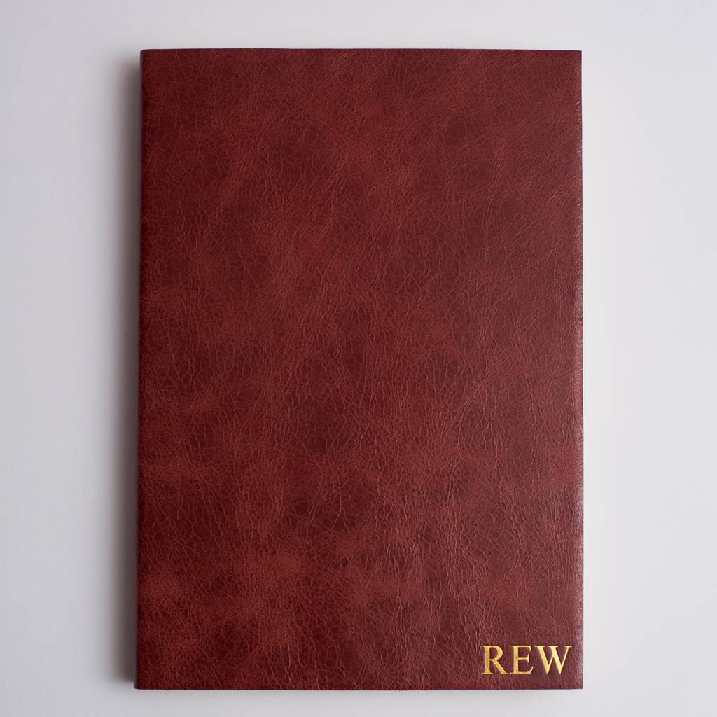 personalised notebook leather notebook with rose gold by the leather