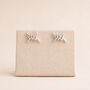 Sterling Silver Barbed Wire Stud Earrings – 7mm X 9mm, thumbnail 2 of 6