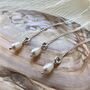 Recycled Sterling Silver And Freshwater Pearl Drop Necklace, thumbnail 3 of 9