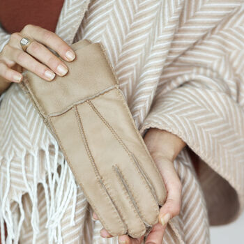 Sheepskin Stitch Detail Ladies Gloves, 2 of 12