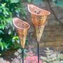 Pair Copper Etched Lily Sculptures Ltzaf131, thumbnail 5 of 12
