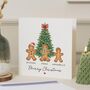 Personalised Gingerbread Family Christmas Card, thumbnail 1 of 7
