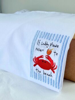 If Crabby Return To The Beach Embroidered T Shirt, 4 of 6