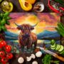 Highland Cow Textured Glass Chopping Board, thumbnail 6 of 8