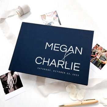 Personalised Modern Linen Guestbook, 10 of 10