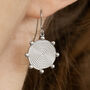 Silver Spiral Disc Earrings With Dots, thumbnail 2 of 3